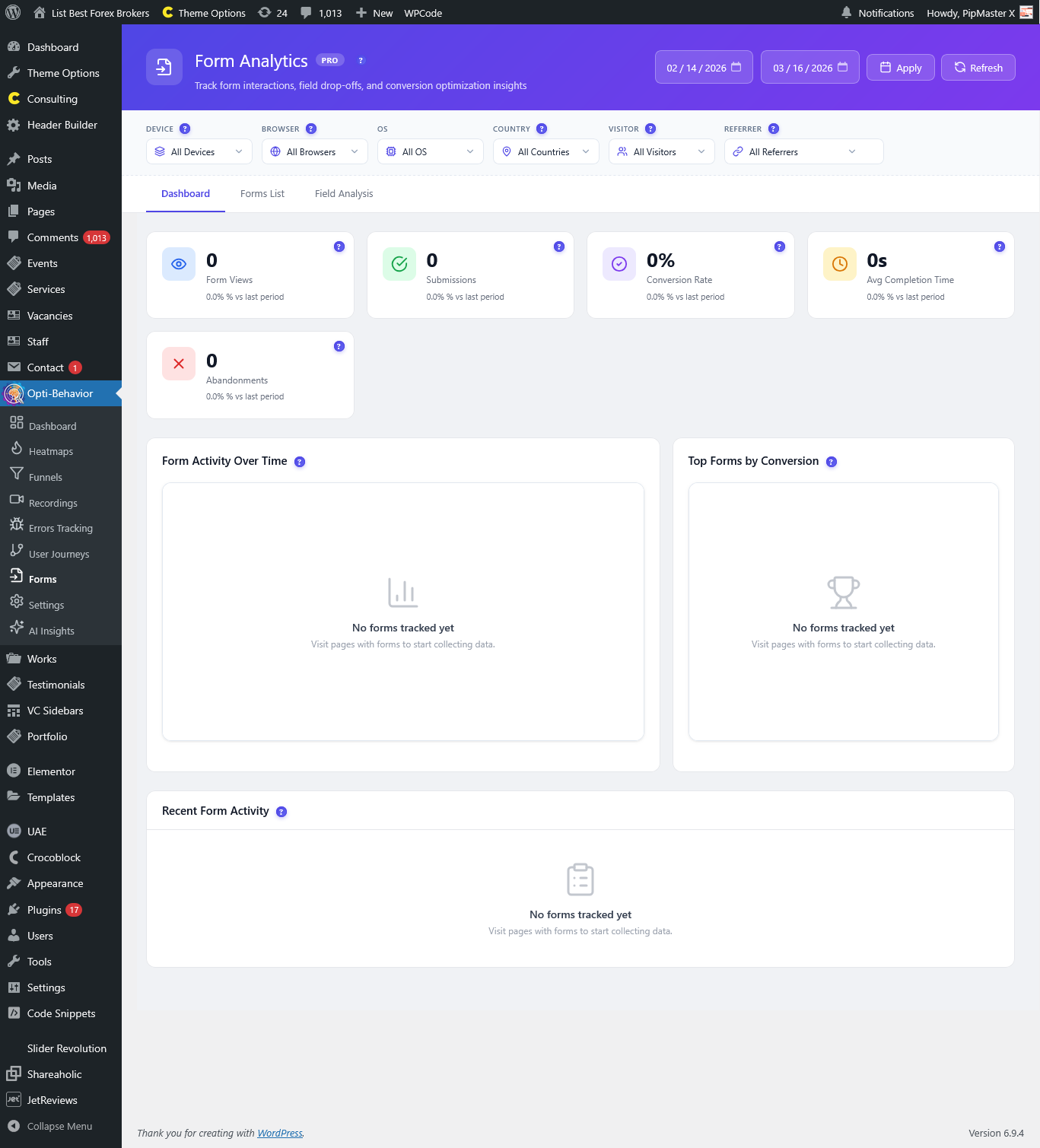 screenshot form analytics