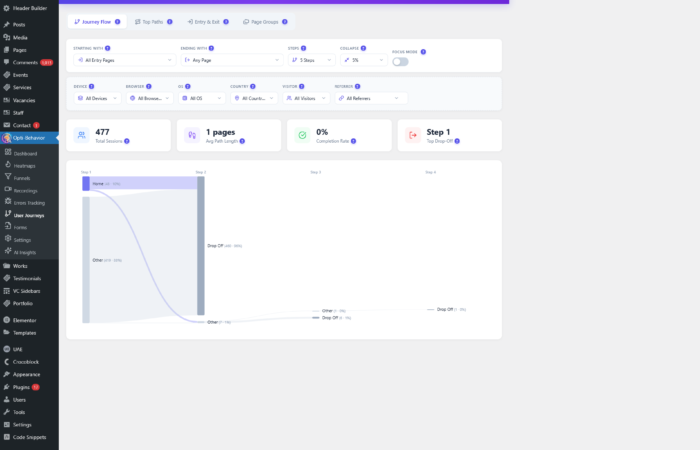 screenshot user journeys