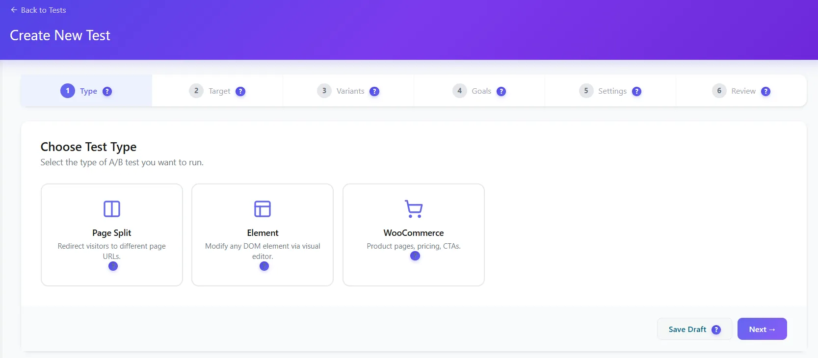Générateur de A/B tests avec types de tests Page Split, Element et WooCommerce Générateur de A/B tests avec types de tests Page Split, Element et WooCommerce